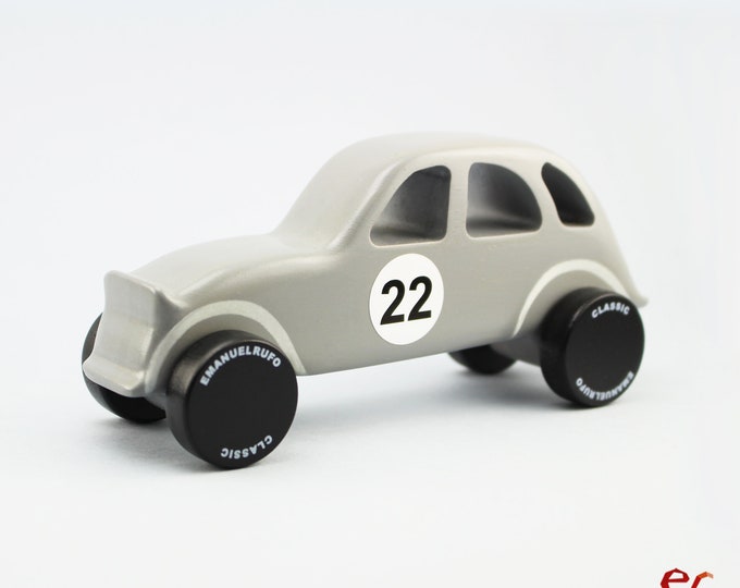Wooden Toy Car for Kids, Boys, Inspired by the Popular French Classic Car 2CV.