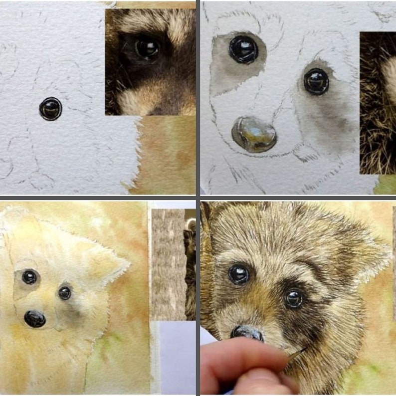 How to Paint Fur in Watercolor Learn to Paint Wildlife in Etsy