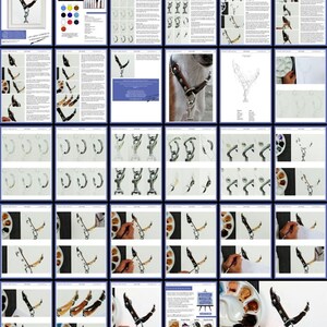 All the pages in the dog collar painting lesson, laid out as a collage.  These are filled with masses of photos, each showing the tiniest of stages in the progress of the painting.