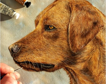 水彩画による犬の描き方チュートリアル：リアルなラブラドールの描き方