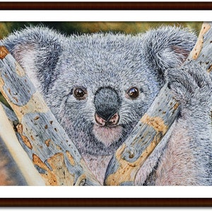 Original Watercolour Koala Painting, Realistic Fine Art Illustration, Watercolor Wildlife Artwork image 9