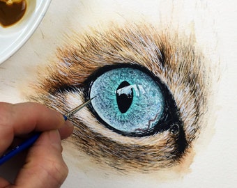 Watercolor Cat Eye Painting Lesson: Fine Art Tutorial (PDF Download)