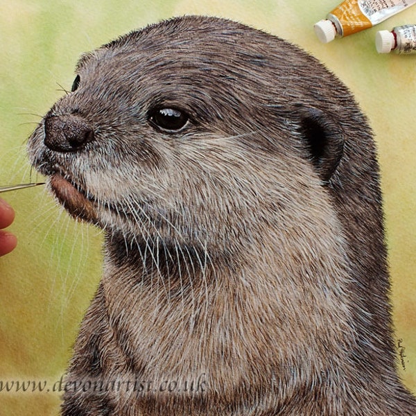 Tutorial de pintura de nutria en acuarela: Lección de arte animal realista (Descargar PDF)