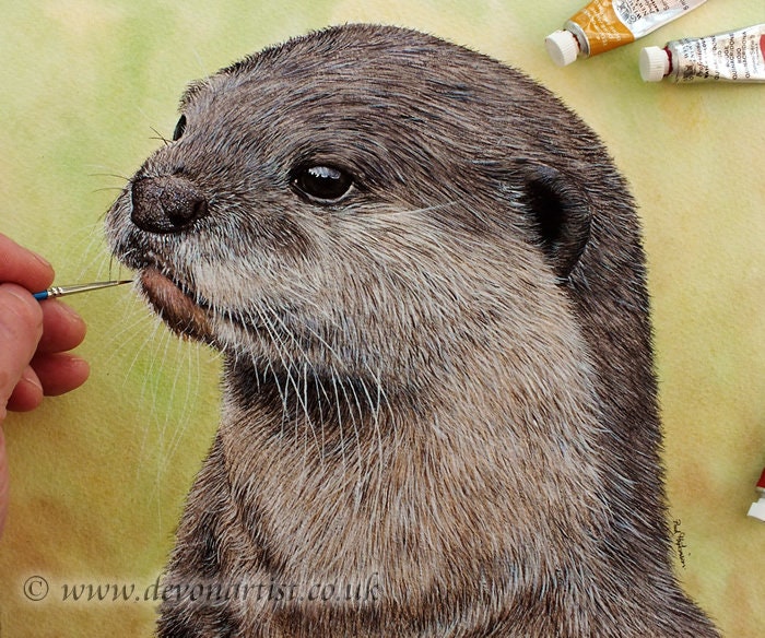 水彩カワウソの描き方チュートリアル：リアルな動物アートレッスン