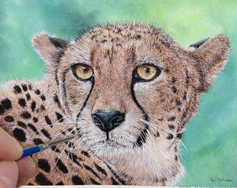 チーター水彩画チュートリアル：リアルな大型猫のイラスト（PDF