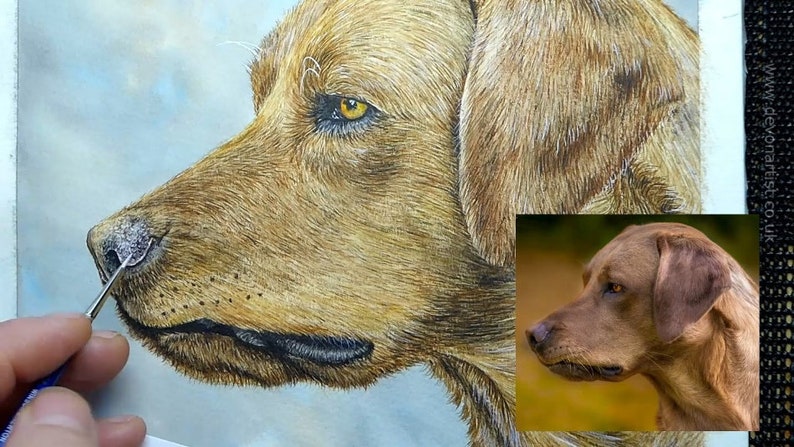 The painting is very near completion as Paul adds the finishing touches to the nose, and the mouth has finally been added in too.  Both are black, but they look like they are shiny.