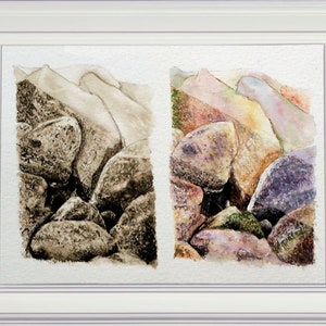 Realistic Watercolor Course, Learn to Paint Rocks that Look Real, Stone and Pebble Illustration Tutorials image 9