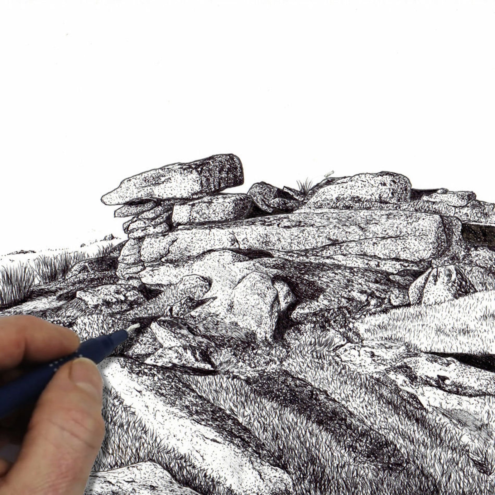 ORIGINAL Ink Illustrations of Dartmoor Tors Pen & Ink Etsy UK