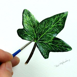 Nature Study, Botanical Watercolor Lesson, Leaf Illustration, Realistic Ivy Leaf in Watercolour, Downloadable Painting PDF