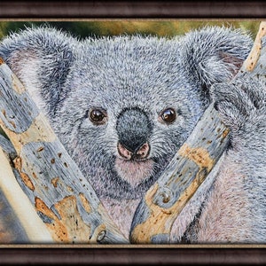 Original Watercolour Koala Painting, Realistic Fine Art Illustration, Watercolor Wildlife Artwork image 4