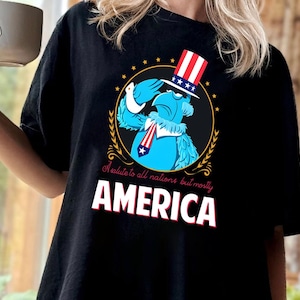 Salute All Nations America - Muppets 4th July Firework Celebration T-Shirt - Patriotic Sam Eagle Disney Parks, Disney World, Disneyland Tee