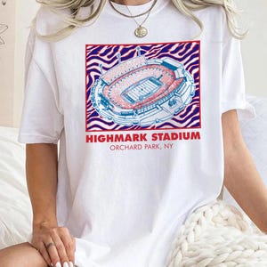 Highmark Stadium Shirt, Buffalo Football Shirts, Sports Fan T Shirt, Go Bills Shirt, Football Shirt, Josh Allen, Red & Blue Football Tee