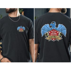 Muppets Sam the Eagle Patriotic T-Shirt - Sam the Eagle Muppets "A Salute to All Nations But Mostly America" T-Shirt - Muppets Quote