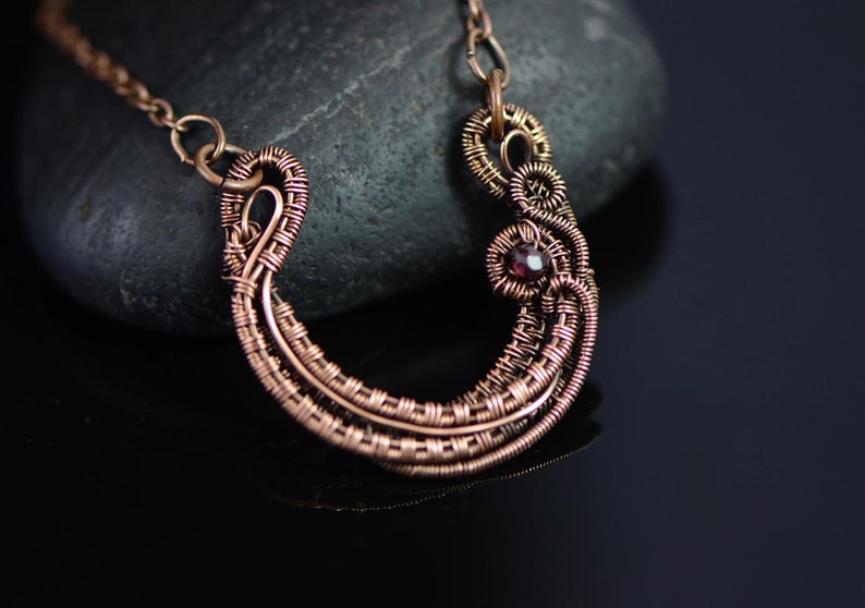 Horseshoe Pendant Necklace Wire Wrapped Necklace Good Etsy