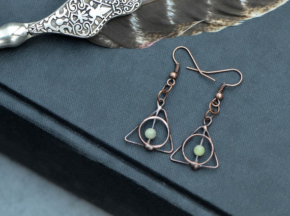 Magic Symbol Fantasy World Earrings Artisan Onyx Gemstone Witches Earrings  Rustic Earrings Vintage Style Earrings Boho Witch Jewelry Gift - Etsy