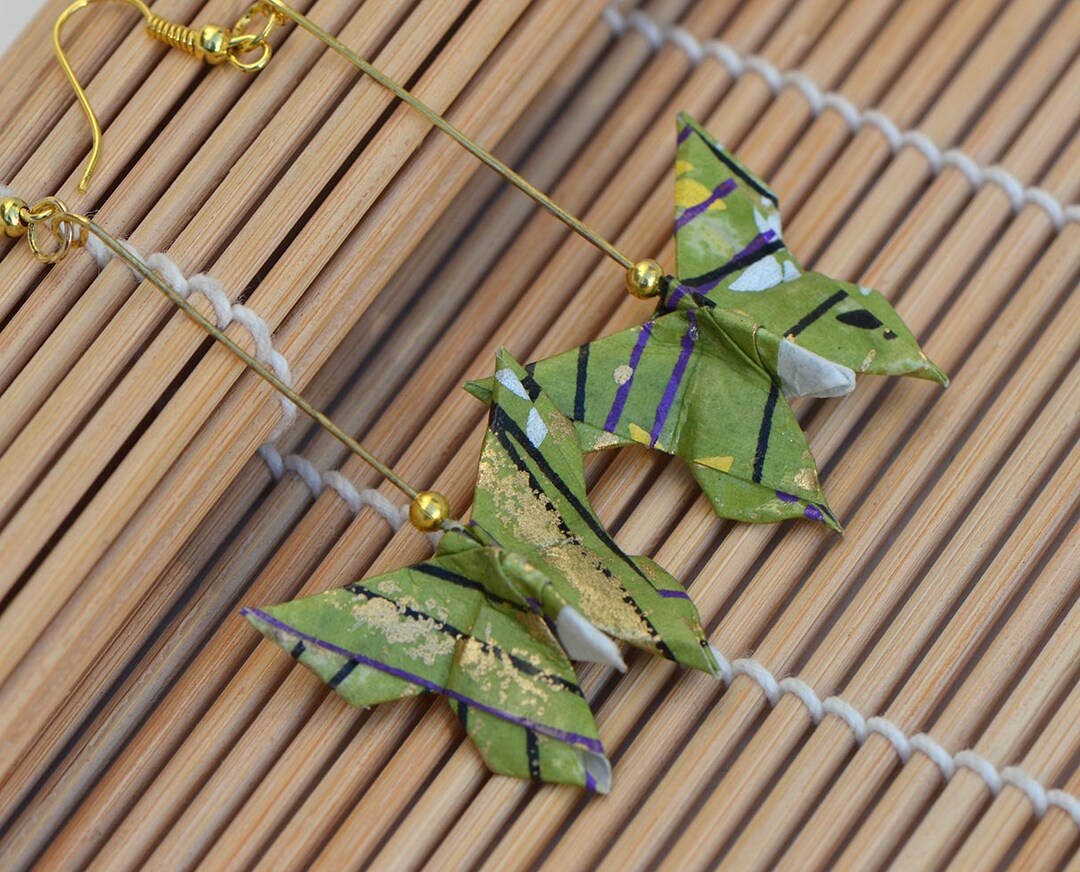 Paper Butterfly Earrings Japanese Jewelry Washi Paper Jewelry Etsy