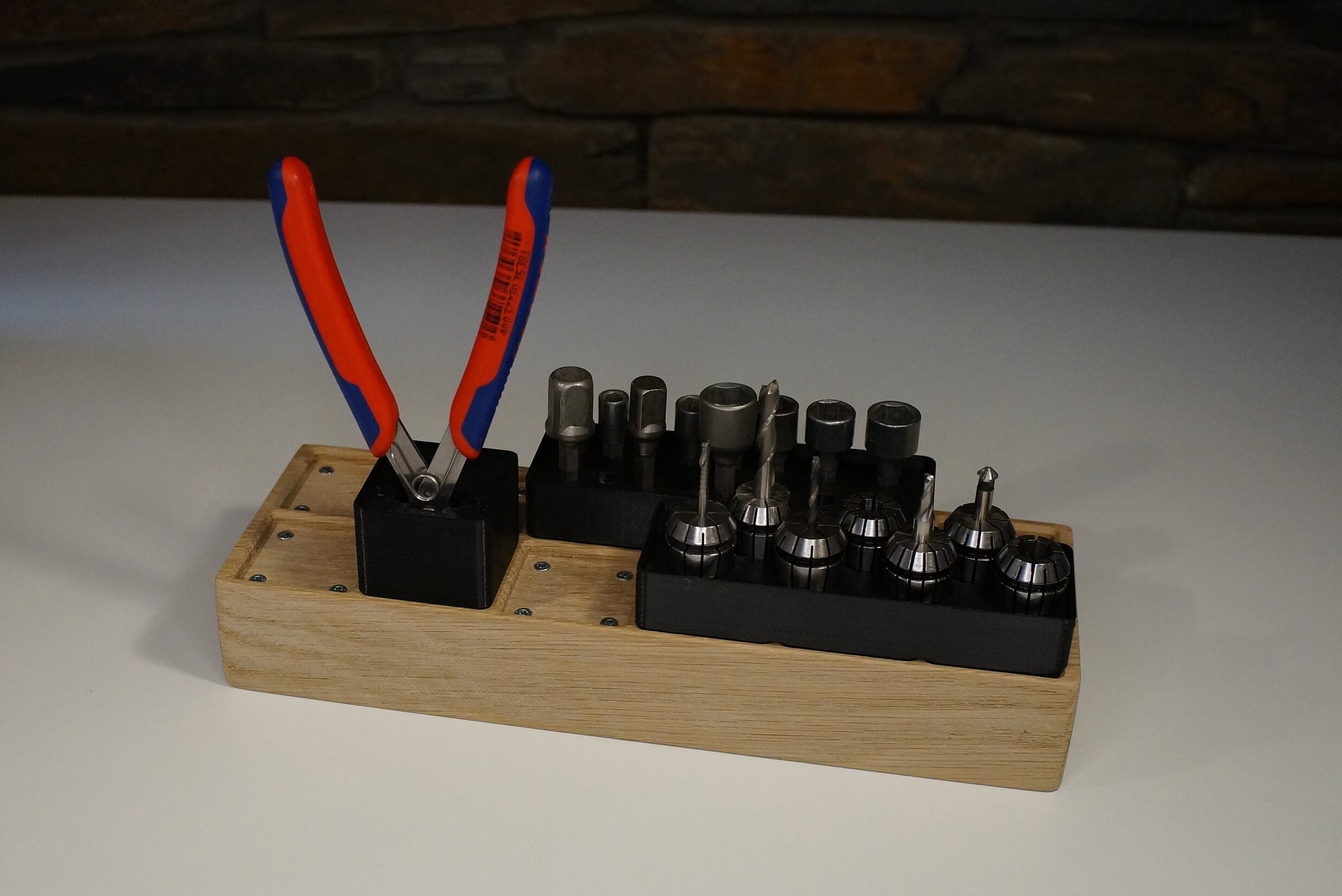 Solid Oak Gridfinity Base A Completely Overthetop Base for Organizing