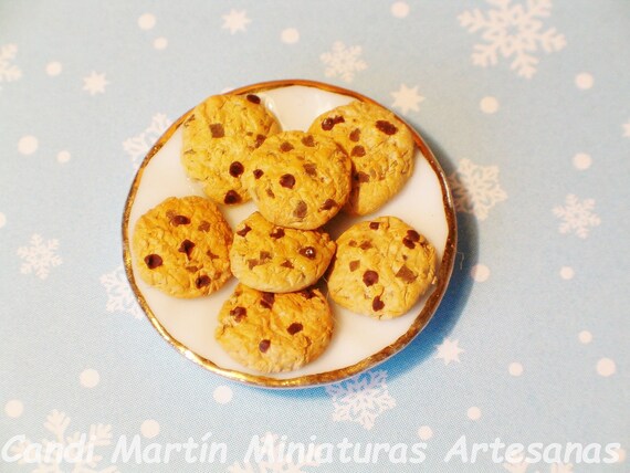 6 X Mini Galletas de Chocolate de Casa de Muñecas Escala 1//12 hecho a mano