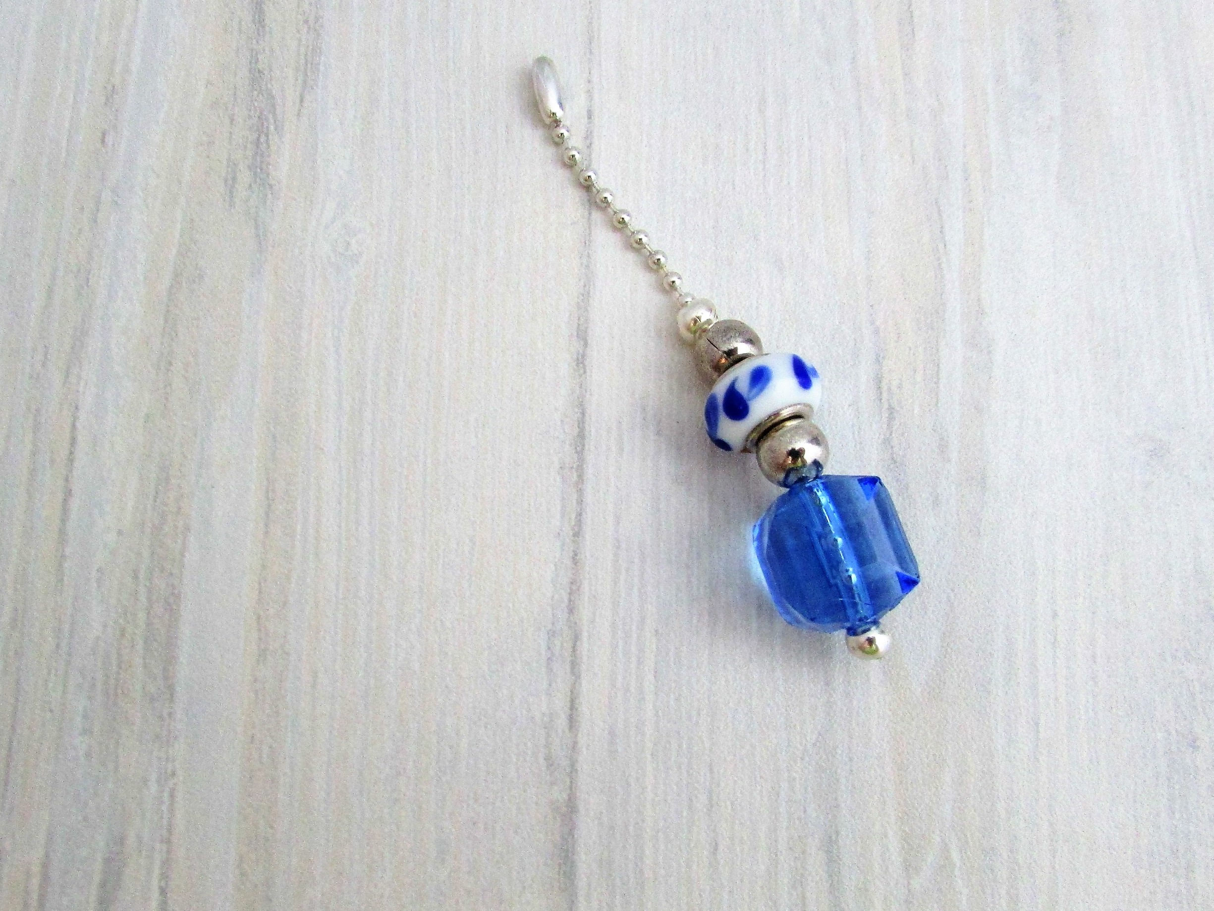Decorative Pull Chain Extension Handmade Blue and White Etsy