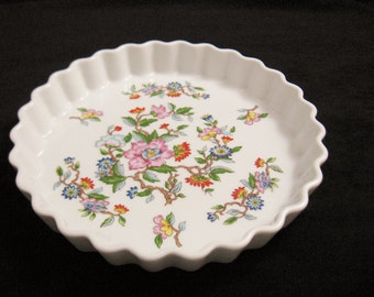 Fluted Pie, Tart or Quiche Dish - Le Jardin Pattern