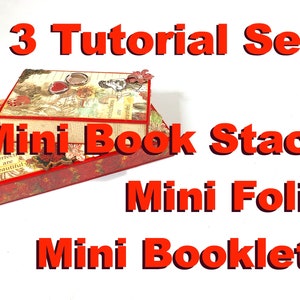 Set tutorial n. 43: Mini album con pila di libri (3 tutorial in 1!)