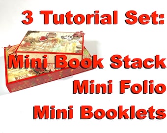 Tutorial Set #43: Mini Album Book Stack (3 tutorials in 1!)