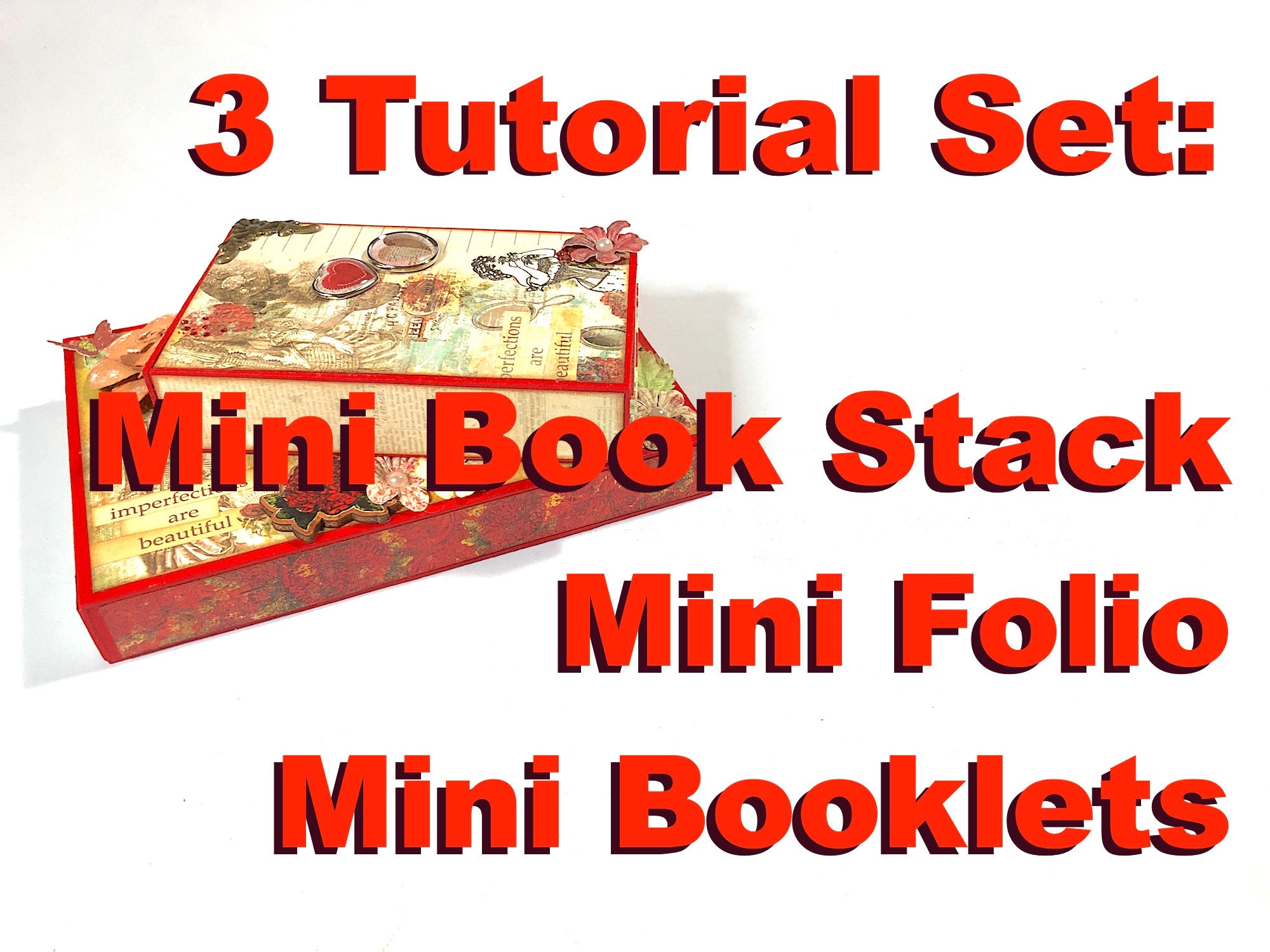 Tutorial Set #43: Mini Album Book Stack (3 Tutorials in 1!) - Etsy