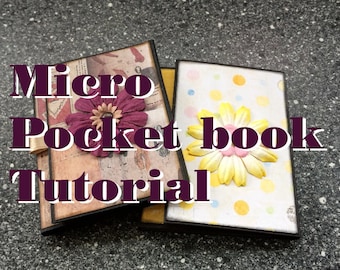 Tutorial #12: Micro Pocket Book with ribbon-pulled magnet closure