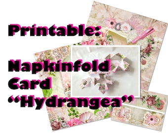 Printable #3: Patterned Paper Template Series - Napkin Fold Card "Hydrangea"