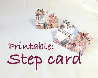Printable #5: Patterned Paper Template Series - Stepcard "Vintage Notelet" (A4 + US Letter)