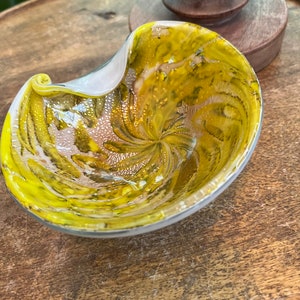 Vintage MURANO Art Glass Bowl, Decorative Bowl, Candy Dish, Handcrafted Bowl for Her, Italian Glass Bowl, Unique Gift for Her