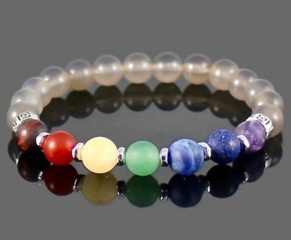 Women/'s 7 Chakra Healing Balance Bracelet Gems Yoga Reiki Mala Energy Bracelet
