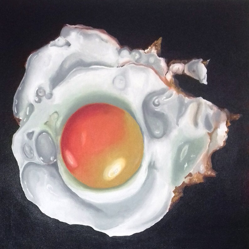 Large Painting Fried Egg Egg Painting Etsy