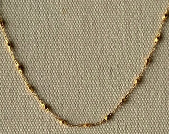 Vintage Monet Faceted Bead Gold Tone Necklace Chain