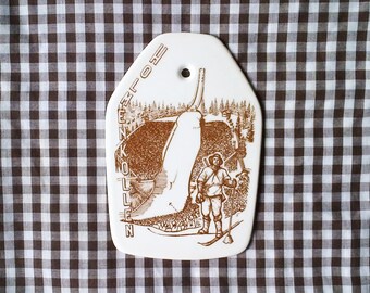 Motif Holmenkollen Oslo Norway Germany Pennant EMBROIDERED Vintage 1970s Made In GDR