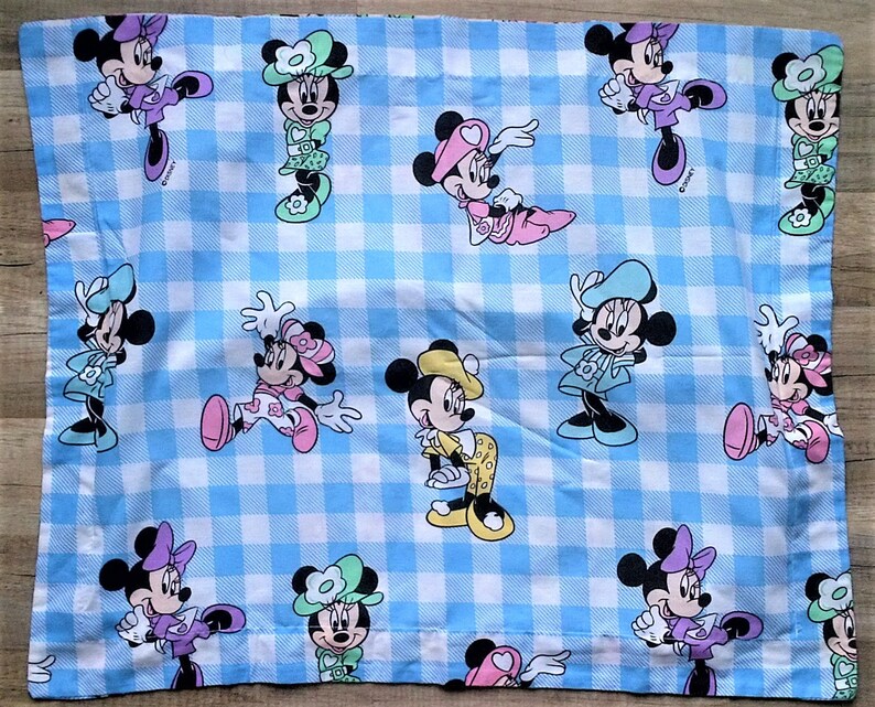 Disney Minnie Mouse Blue and White Gingham Print Pillow Sham