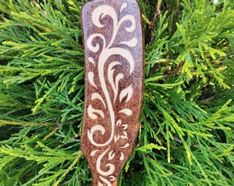 Wood burning Pyrography Hair Brush Nature