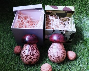 Wooden Nut Cracker Mushroom, Unique Kitchen Tool, Wooden Kitchenware, Cute Housewarming Gift