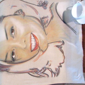 One-off, hand-drawn portrait of Rose McGowan, in charcoal and pastel on calico image 4