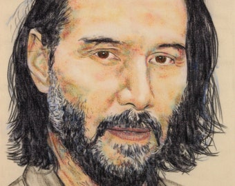 Keanu, charcoal and pastel on canvas