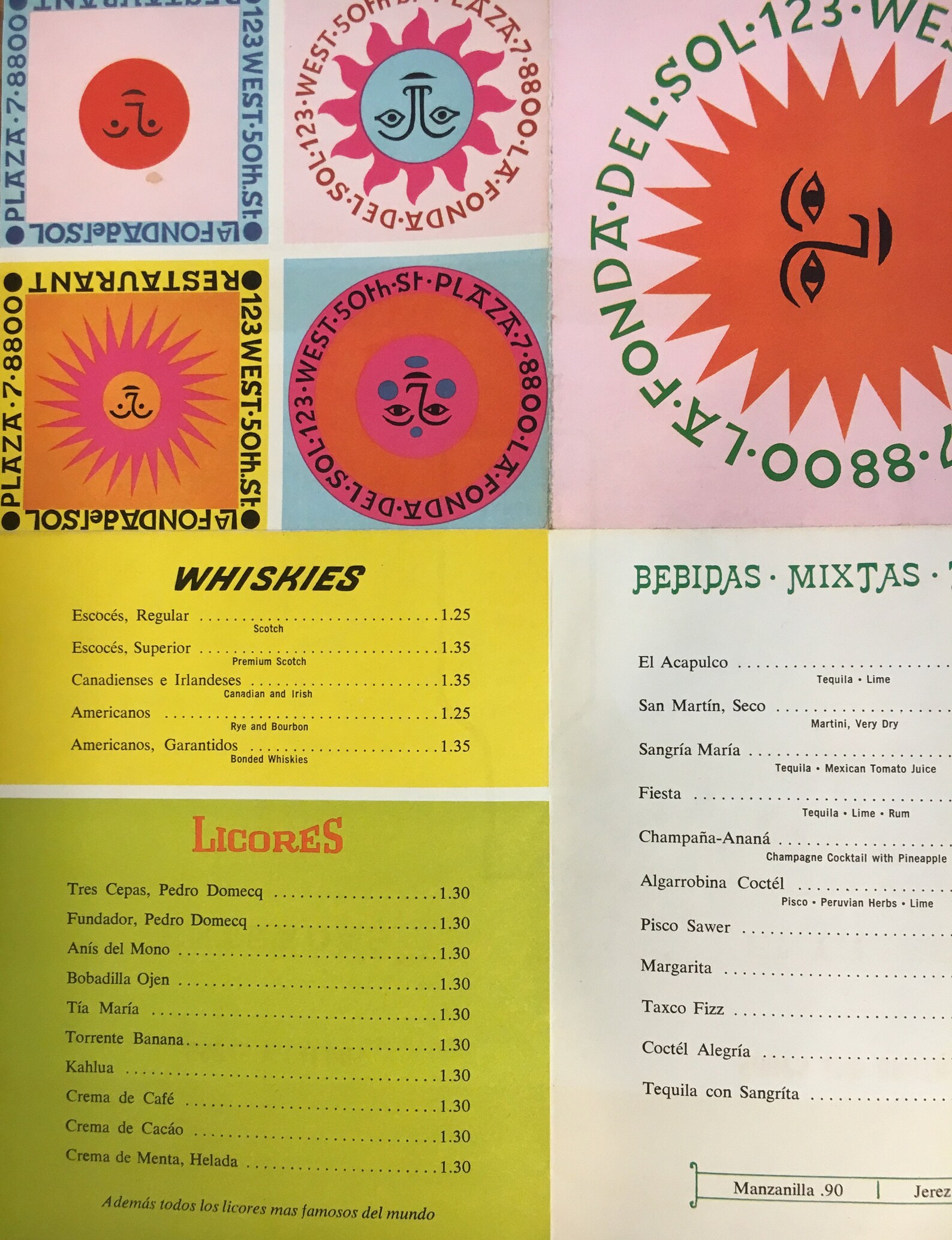 Alexander Girard La Fonda Del Sol Menu Mid Century Modern Etsy