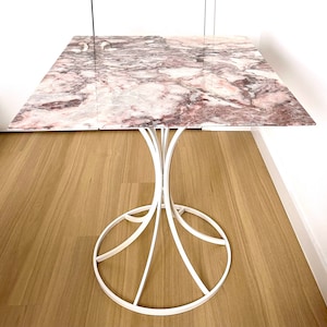 Estelle and Erwine Laverne Rose Granite Flower Stem Pedestal Table 1960s Laverne International