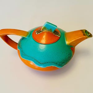 Uffrecht Keramik 1930s Art Deco German Pottery Tea Pot Carstens Bauhaus mid century modern sottsass