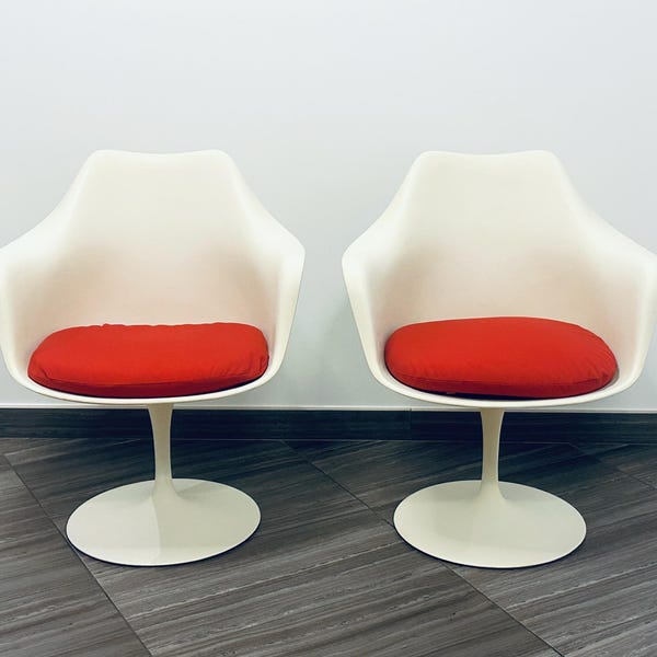 Early Eero Saarinen for Knoll Tulip Dining Arm Chairs 1956 Mid Century Modern - Shipping is NOT Free