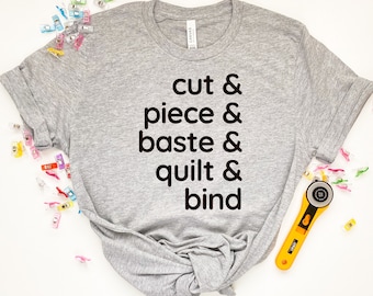 Quilter quilting t-shirt - list tee - gift for quilter - crafting sewing tee - quiltcon shirt - gray and black