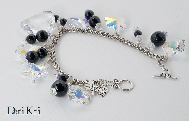 Sparkly Bracelet. Charms Bracelet With Swarovski Crystal Etsy UK