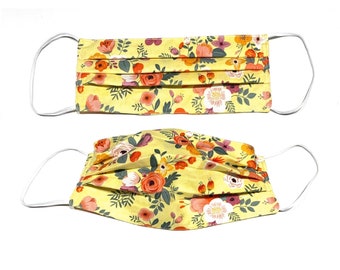 Cotton Face Mask Protective 4 layer - 100% Cotton Floral Fabric | Reusable and Washable