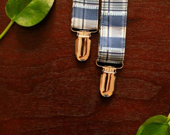 Men's Blue Striped Suspenders