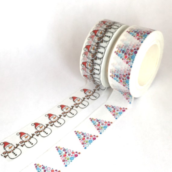 Washi Tape Paper tape Christmas Snowmen with Candy Canes 15 mm x 10 m