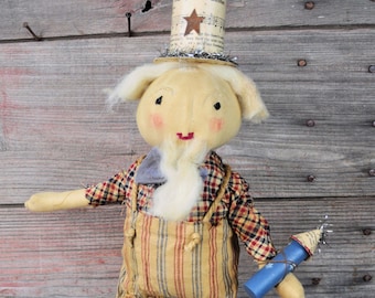 Primitive Uncle Sam With Rocket Firework